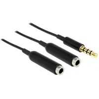 DeLock Klinke Audio Y-Kabel 3,5mm Klinken-Stecker - 2x Klinken-Buchse