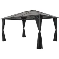 VidaXL Gartenpavillon 3 x 4 m inkl. Seitenteile schwarz
