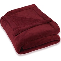 CELINATEX Flauschige Kuscheldecke XXL 220 x 240 cm Bordeaux
