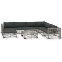 VidaXL Lounge-Set 8-tlg. inkl. Auflagen grau 46806