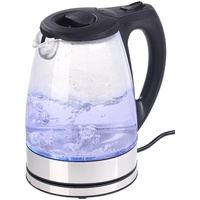 Rosenstein & Söhne Glas-Wasserkocher mit blauer LED-Beleuchtung, 2.200 Watt,