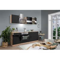 Respekta Küchenzeile Merle 210 cm Schwarz