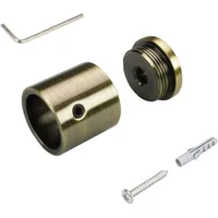 LIEDECO Wandlager für Gardinenstangen Landhaus, messing-antik