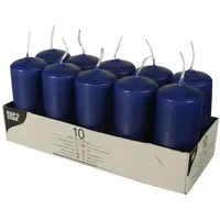 Papstar Stumpenkerze 9 x 4 cm 10 St. dunkelblau