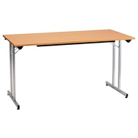 Sodematub Mehrzwecktisch buche rechteckig, Vierkantrohr silber, 120,0 x 80,0