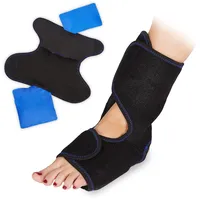 Relaxdays Fuß Kühlpad, Knöchelbandage mit Klettverschluss, verstellbar, groß, warm