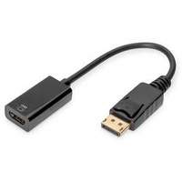 Digitus Aktives DisplayPort auf HDMI Konverter 20cm gold schw.