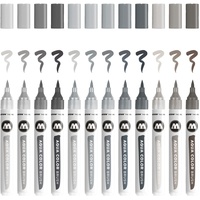 Molotow Aqua Color Grey Set Brush-Pens farbsortiert, 12 St.