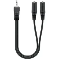 Goobay Audiokabel 3,5mm-Klinken-Stecker stereo / 2x 3,5mm-Klinken-Kupplungen stereo 0,2m