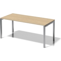BISLEY Cito Schreibtisch ahorn, silber rechteckig, 4-Fuß-Gestell silber 180,0