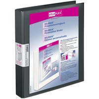Veloflex 10 VELOFLEX VELODUR® Präsentationsringbücher 2-Ringe schwarz 4,0 cm
