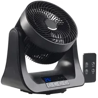 Sichler Haushaltsgeräte Digitaler 3D-Robo-Raumventilator 21 cm Standventilator Schwarz