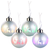 Lunartec Christbaumkugeln mit Farbwechsel-LEDs, Ø 8cm, 4er-Set