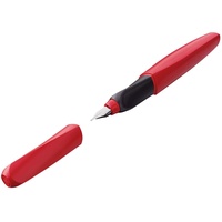 Pelikan Twist Fiery Red, rechte Hand/linke Hand, fein, Faltschachtel