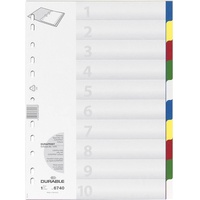 Durable Ordnerregister Vollformat blanko blau, gelb, rot, grün, grau