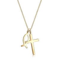 Elli Kette mit Anhänger "Kreuz Fisch Symbol Religion 925