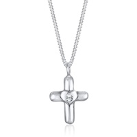 Elli Kinder Kreuz Herz Cute Kristalle 925 Sterling Silber