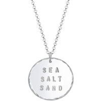 Elli Sommer Sea Salt Sand Wording Plättchen 925 Silber
