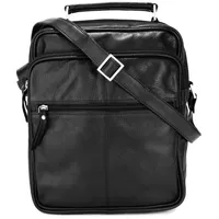 SZUNA Umhängetasche Echt Leder Herren | schwarz