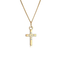 Elli DIAMORE Halskette Damen Kreuz Glaube Fein Diamant (0.03