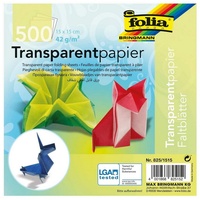 Folia Faltblätter transparent 15 x 15 cm mehrfarbig 500