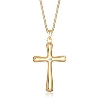 Elli DIAMONDS Kreuz Diamant Konfirmation Kommunion 925 Silber goldfarben