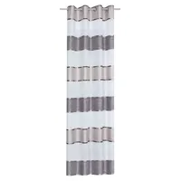 Home fashion Ösenschal Querstreifen, Polyester, Stein, 245 x 140
