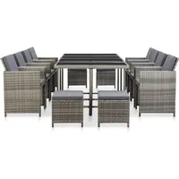 VidaXL Gartengarnitur 13-tlg. grau