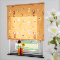 LIEDECO Seitenzugrollo Blumen orange, Liedeco, Lichtschutz, mit Bohren/ohne Bohren,