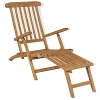 VidaXL Liegestuhl mit Fußteil Teak