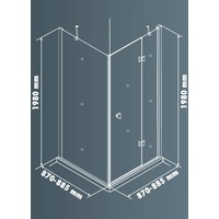 Primaster Easy 6 Open Eckdusche rechts 90 x 90