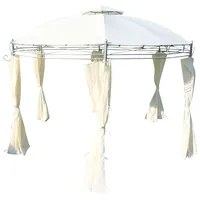 ALEOS. Gartenpavillon 3,5 m inkl. 6 Seitenteile Creme/Weiß