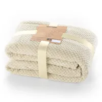 DecoKing Kuscheldecke 70x150 cm beige Decke Microfaser Wohndecke Tagesdecke