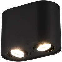 Trio Deckenleuchte Cookie 2-flammig Schwarz matt 125 mm x