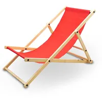 BITUXX Liegestuhl Sonnenliege Gartenliege Holzliege Strandliegestuhl Holz Klappbar (Rot)