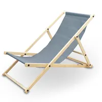 BITUXX Liegestuhl Sonnenliege Gartenliege Holzliege Strandliegestuhl Holz Klappbar (Anthrazit)