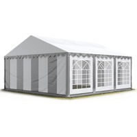 TOOLPORT Partyzelt 3 x 6 m inkl. Seitenteile grau/weiß