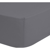HIP Spannbettlaken Satin 100 x 200 cm dunkelgrau