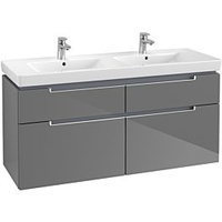 Villeroy & Boch Subway 2.0 Waschtischunterschrank A91700FP,128,7x59x44,9cm, Glossy Grey,