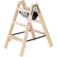 Günzburger Munk Stufen-Stehleiter Holz beidseitig begehbar, 2x3 Stufen