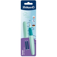 Pelikan Twist Füllhalter, Edelstahl-Feder in Strichbreite M inkl. 2
