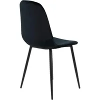 Hela 4er Set Esszimmerstuhl Küchenstuhl Mira, Samvelour Schwarz, Rundrohrgestell