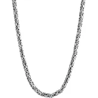 KUZZOI Herren Basic Königskette Oxidiert Cool 925 Silber 60