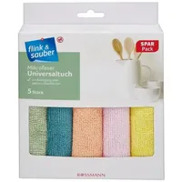 Flink & sauber Mikrofasertücher Polyester 60 °C waschbar, 5