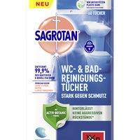Sagrotan SAGROTAN® WC & Bad 1-lagig weiß, 60 Tücher