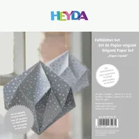 Heyda Origami Faltblätter "Crystal", weiß/silber