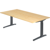 Hammerbacher Schreibtisch, C-Fuß 200x100cm Ahorn/Graphit
