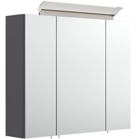 Posseik Spiegelschrank 75 cm LED-Acrylglaslampe anthrazit seidenglanz