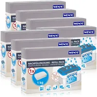 Wenko Luftentfeuchter 7x Wenko Nachfüllpackung Feuchtigkeitskiller Raum-Entfeuchter, 1kg Gra