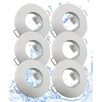 Trango 6er Set 6729IP-066AK Einbaustrahler Rund IP44 in Weiß